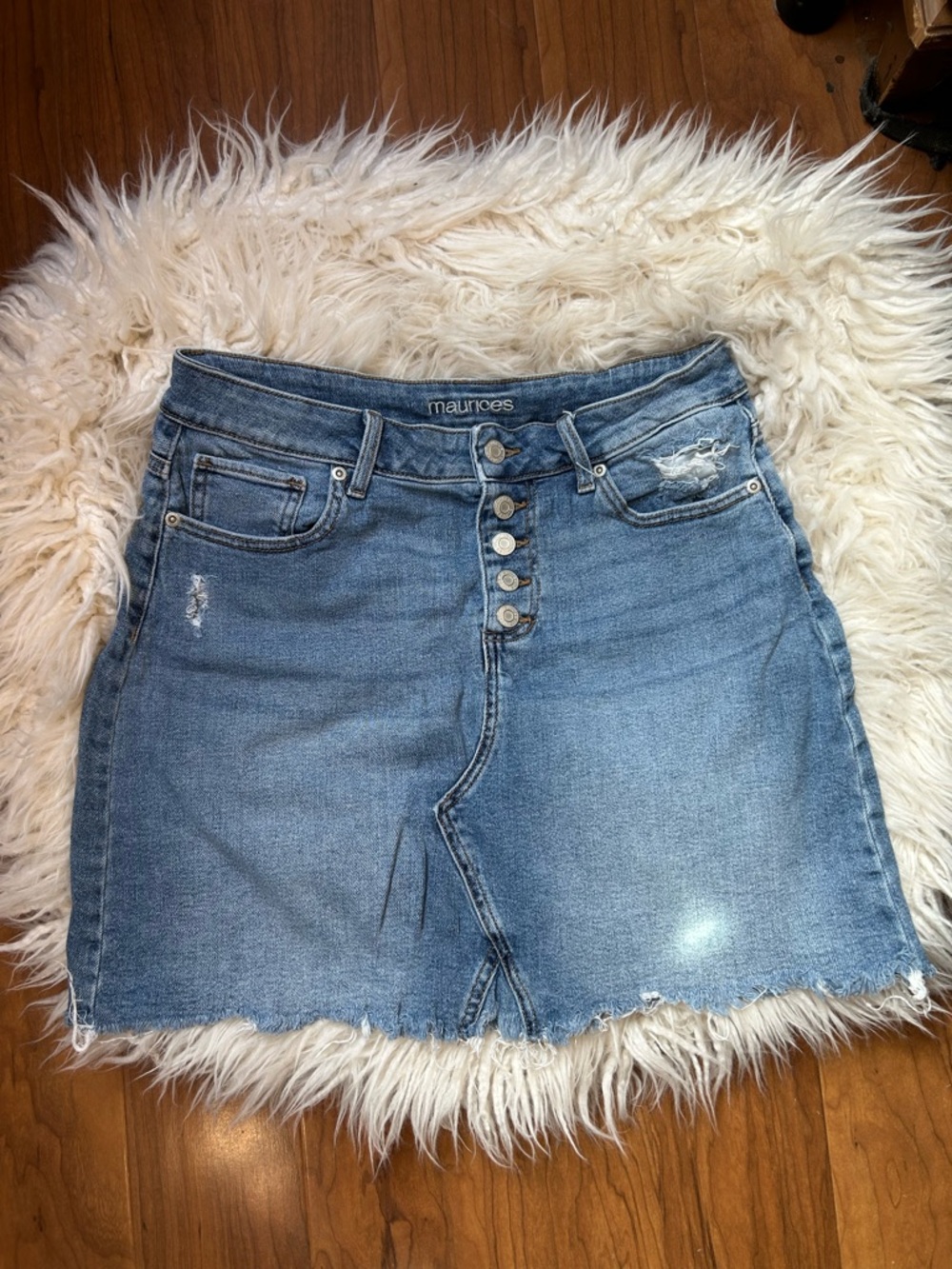 Maurices Light Blue Denim Skirt